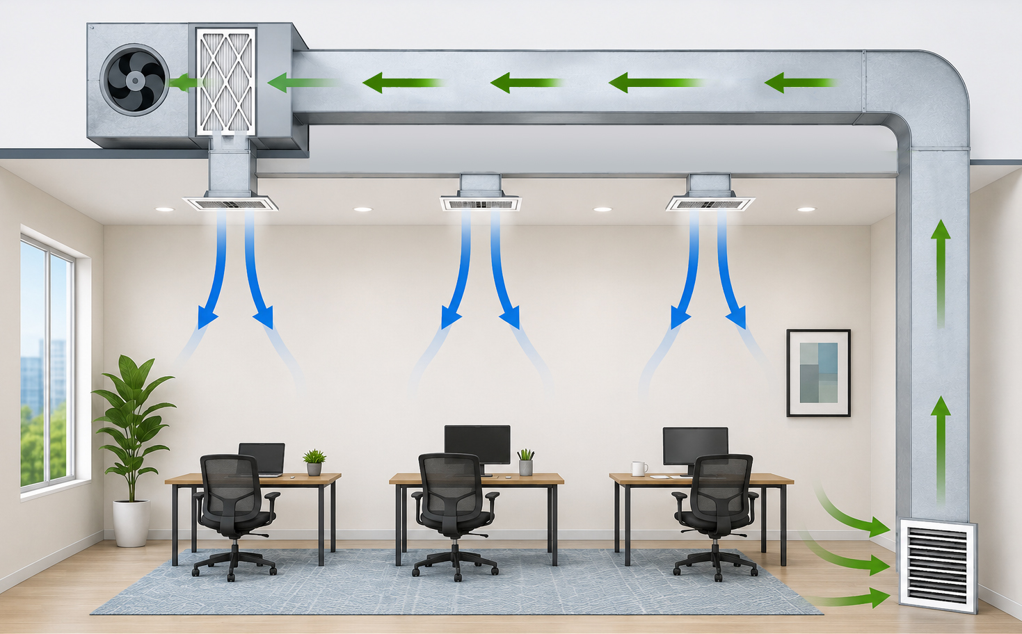 HVAC air circulation graphic